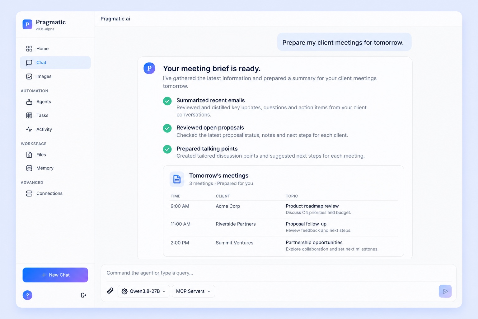 Pragmatic Studio showcase — preparing client meetings
